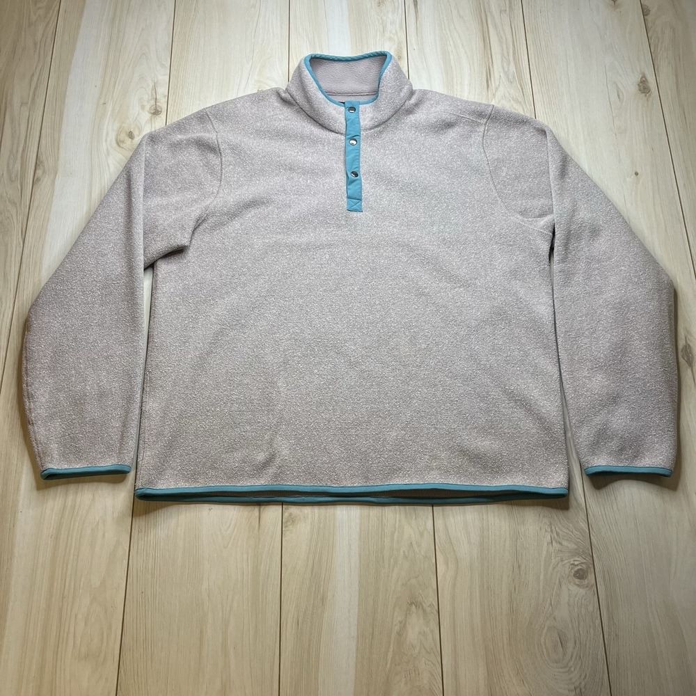 Bonobos 1/4 Snap Fleece Sweater Pullover Hiking Trim Gorpcore Tan Mens Size XL